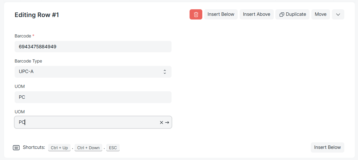 إعداد الباركود للمادة في ERPNext